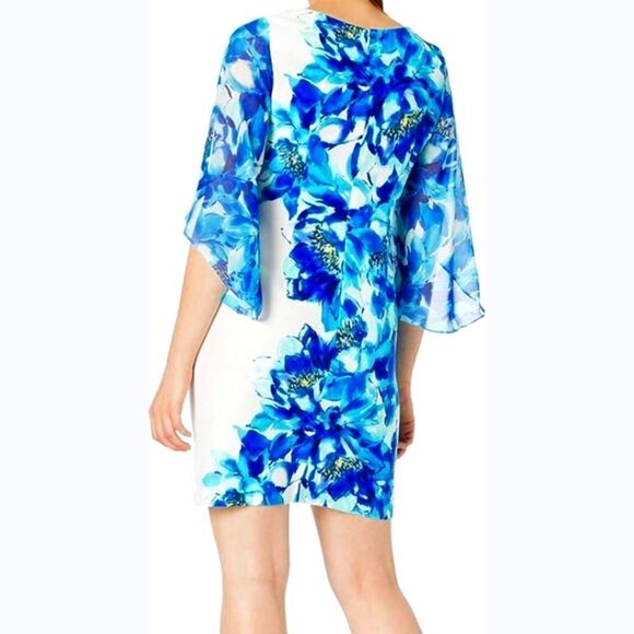 NWT Studio One Blue Floral Dress - Picture 1 of 15